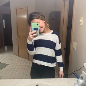 White/Blue Striped Sweater